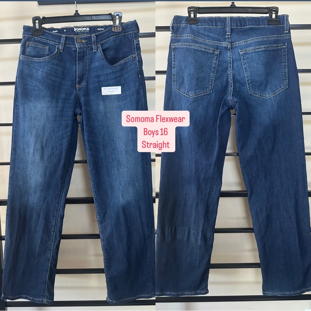 Sonoma Flexwear Boys Size 16 Straight Leg Blue Jeans